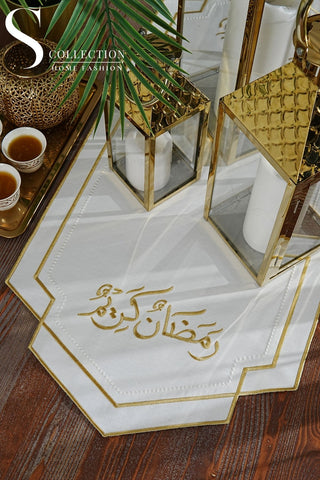 Ramadan Kareem Design Grand Runner - Waterproof Fabric - Gold Embroidered