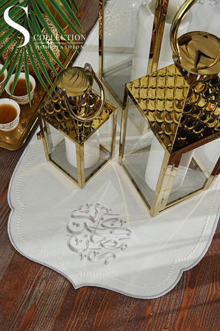 Ramadan Design Mila Runner - Waterproof Fabric - Silver Embroidered