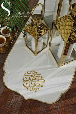Ramadan Design Mila Runner - Waterproof Fabric - Gold Embroidered