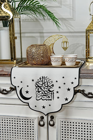 Glamours Design Runner - Waterproof Fabric - Black Embroidered