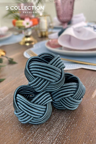 Floria Design Embroidered Placemat Set - Light Blue Colour Waterproof Fabric - 6 Persons - 18 Pcs.