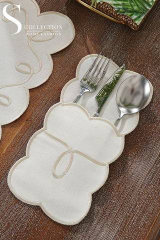 Giovanni Stone Design Placemat Set - Waterproof Fabric - 6 Persons - 24 Pcs. Full Set