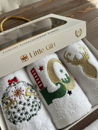 Christmas Special Design Gift Towel Set - Colorful Embroidered